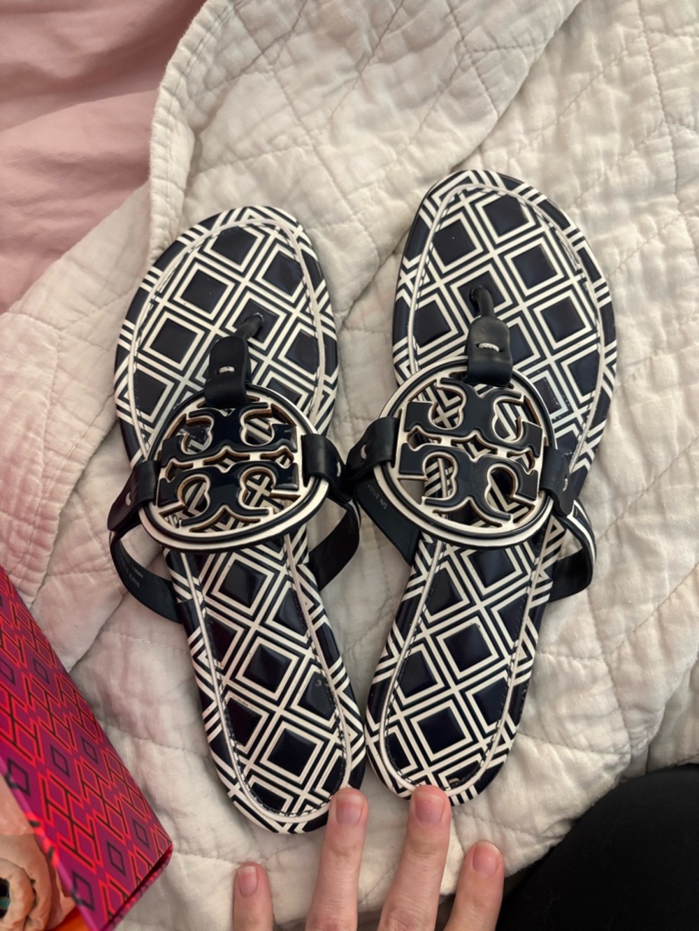 Tory Burch Metal Miller Geometric Logo Sandals